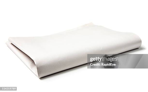 blank folded newspaper - blank newspaper stock pictures, royalty-free photos & images