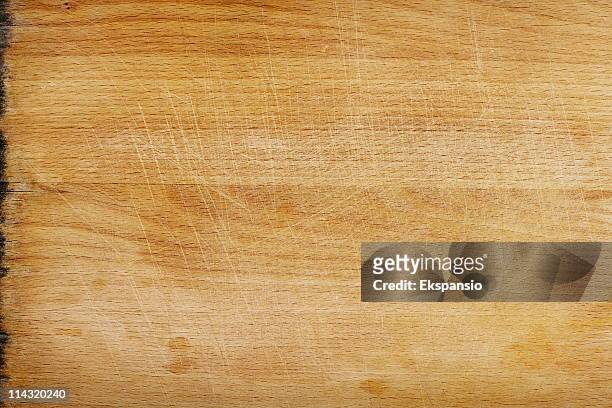 close-up of a clean but used wooden cutting board surface - cutting board stock pictures, royalty-free photos & images