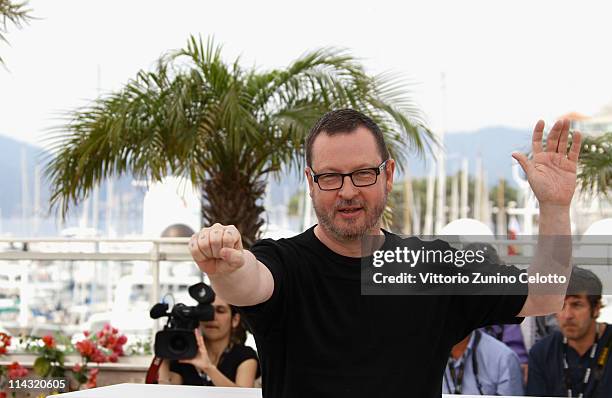 Director Lars Von Trier attends the "Melancholia" photocall at the Palais des Festivals during the 64th Cannes Film Festival on May 18, 2011 in...