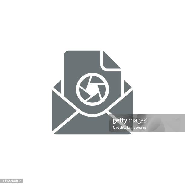 mail icon - selective focus office stock illustrations