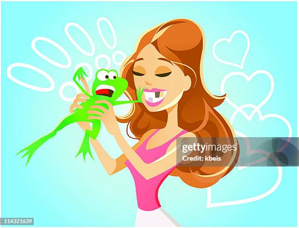 princess bad teeth - frog cartoon stock illustrations