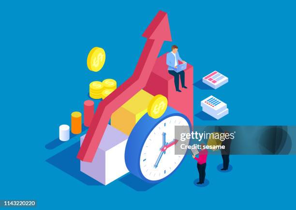time and financial management - time is money stock illustrations