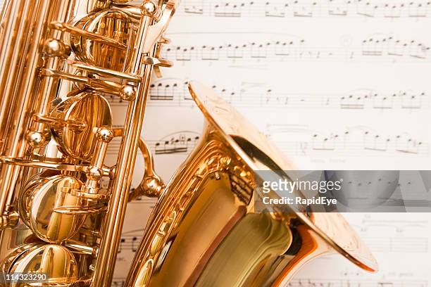 dreamy saxophone on music - rockabilly stockfoto's en -beelden