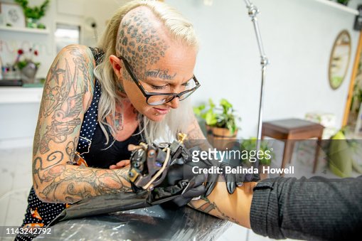 Stong Independent Artistic Business Women Who Design And Create Tattoos  From Their Bright And Unique Shop High-Res Stock Photo - Getty Images
