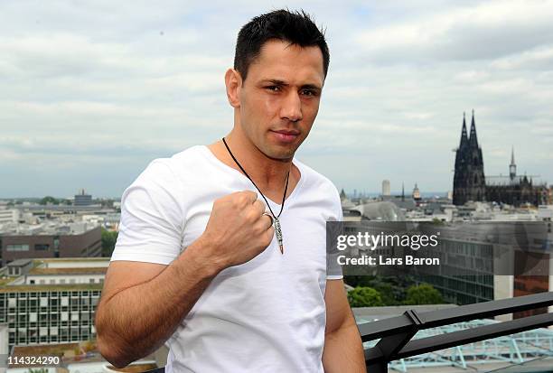 Felix Sturm of Germany poses during the Felix Sturm v Matthew Macklin press conference at Hotel Im Wasserturm on May 18, 2011 in Cologne, Germany....