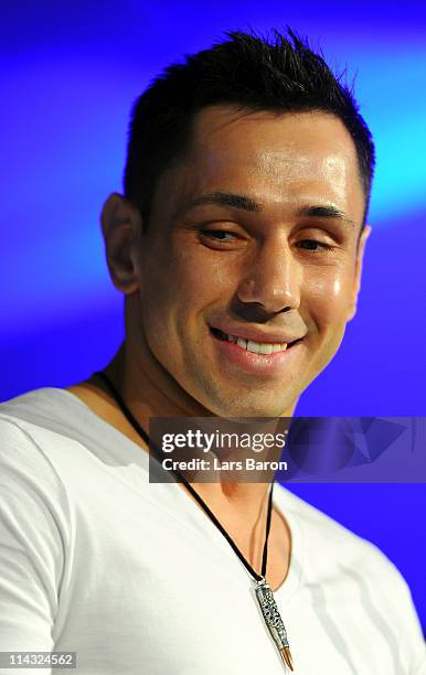 Felix Sturm of Germany smiles during the Felix Sturm v Matthew Macklin press conference at Hotel Im Wasserturm on May 18, 2011 in Cologne, Germany....