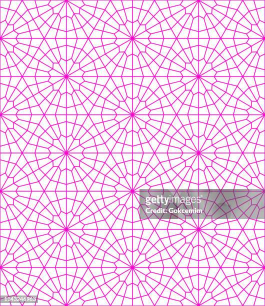 pink seamless minimalist modern geometric pattern on white background. clean modern wallpaper with bright color. lisbon arabic geometric tile, mediterranean ornament. - arabic style stock illustrations
