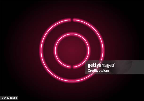 number 0 red neon light on black wall - zero stock illustrations