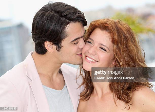 Actors George Pistereanu and Ada Condeescu attend the "Loverboy" Photocall during the 64th Cannes Film Festival at the Palais des Festivals on May...