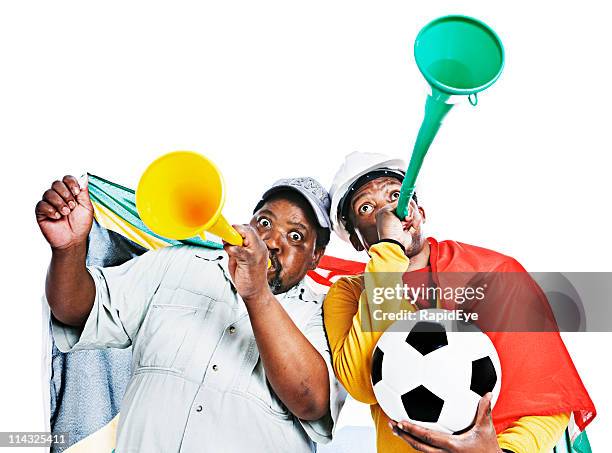 south african soccer fans - south african culture stock pictures, royalty-free photos & images