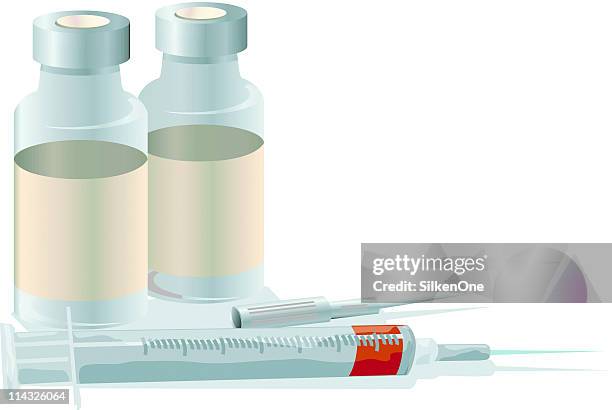 diabetic supplies - injecting insulin stock illustrations