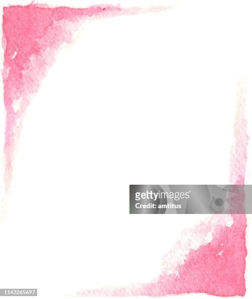 pink painted borders - ink wash painting stock illustrations