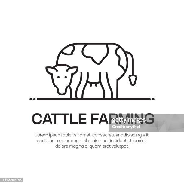 cattle farming vector line icon - simple thin line icon, premium quality design element - cow vector stock illustrations