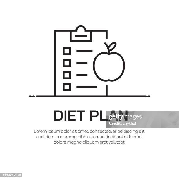 diet plan vector line icon - simple thin line icon, premium quality design element - wellness program stock illustrations