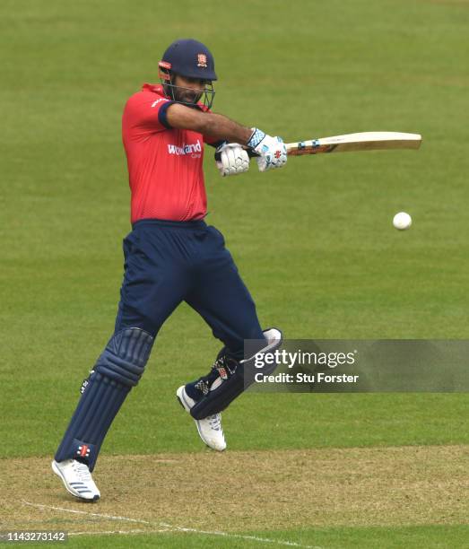 Essex batsman Varun Chopra cuts a ball toi the boundary during the Royal London One Day Cup match between Glamorgan and Essex at Sophia Gardens on...