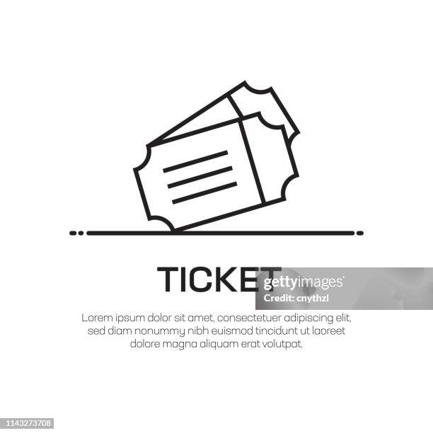ilustrações, clipart, desenhos animados e ícones de ícone da linha do vetor do bilhete-ícone fino simples da linha, elemento superior do projeto da qualidade - ticket line concert