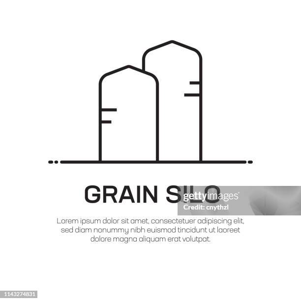 穀物筒倉向量線圖示-簡單的細線圖示, 優質的品質設計項目 - 筒倉 幅插畫檔、美工圖案、卡通及圖標