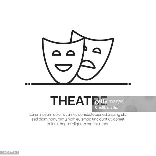 theatre vector line icon - simple thin line icon, premium quality design element - comedy mic stock illustrations