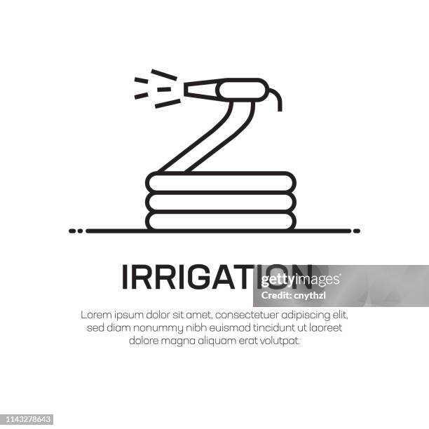 irrigation vector line icon - simple thin line icon, premium quality design element - spraying crops stock illustrations
