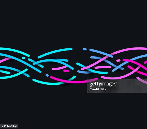 abstract flowing wave lines background - fiber internet stock illustrations