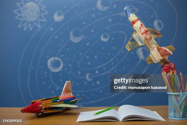 education concept. - rocket book stock pictures, royalty-free photos & images