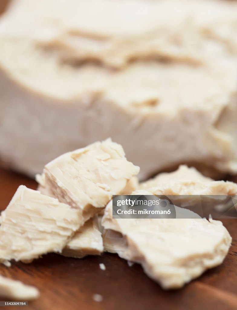Close-Up Of Fresh Yeast Cube