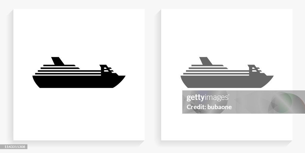 Icono de Plaza de cruceros en blanco y negro