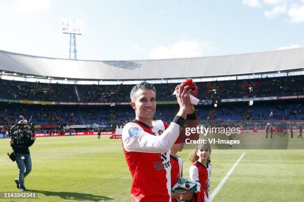 Robin van Persie of Feyenoord during the Dutch Eredivisie match between Feyenoord Rotterdam and ADO Den Haag at the Kuip on May 12, 2019 in...