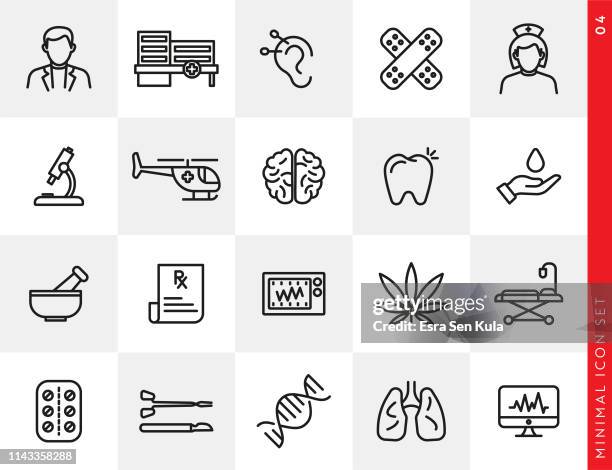 einfaches icon-set für die gesundheits-und medizinische leitung - alternative behandlungsmethode stock-grafiken, -clipart, -cartoons und -symbole