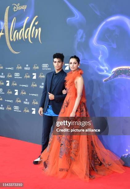 The actors Mena Massoud and Naomi Scott at the gala screening of the film "Aladdin" at the cinema UCI Luxe Mercedes Square. The film will be released...