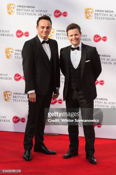 Ant McPartlin and Declan Donnelly attend the Virgin Media British Academy Television Awards ceremony at the Royal Festival Hall on 12 May, 2019 in...