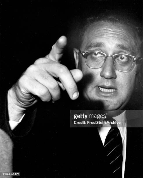 Portrait of German-born American politician, diplomat, and US Secretary of State Henry Kissinger, 1963.