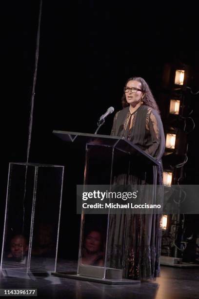 Patricia Blanchet speaks onstage during Jazz at Lincoln Center's 2019 Gala - The Birth of Jazz: From Bolden to Armstrong at Frederick P. Rose Hall,...