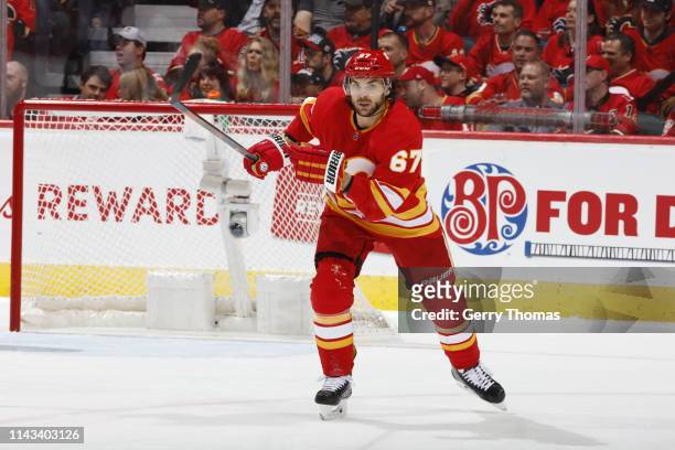 Michael Frolik of the Calgary Flames skates against the Colorado Avalanche in Game One of the Western Conference First Round during the 2019 NHL...