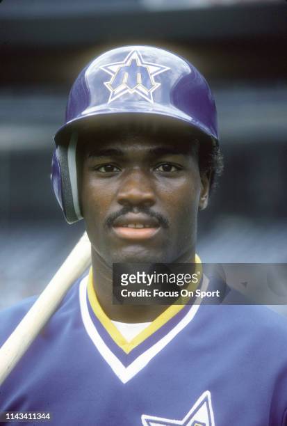 Harold Reynolds of the Seattle Mariners poses for this portrait prior to the start of a Major League Baseball game against the New York Yankees circa...