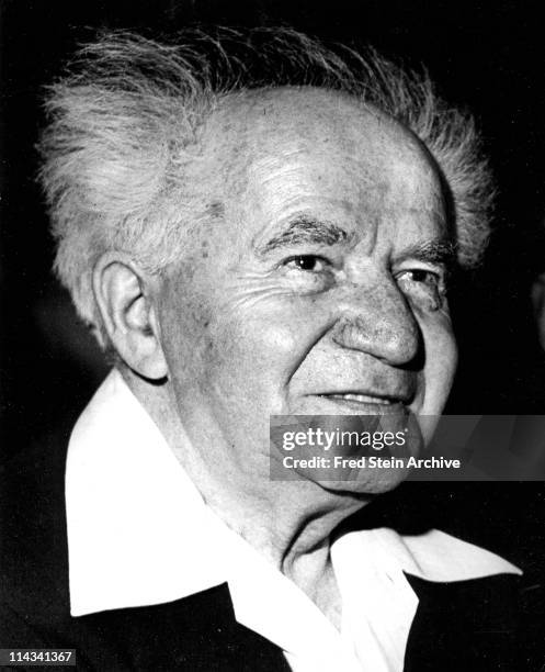 Portrait of Israeli politician and Prime Minister David Ben-Gurion , 1959.