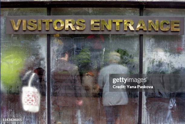 Line of people awaits entry to the trial of Officer Daniel Pantaleo at One Police Plaza on May 13, 2019 in New York City. Officer Pantaleo faces...