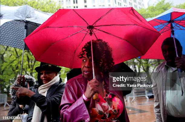 Eric Garner's mother, Gwen Carr , enters 1 Police Plaza before Officer Daniel Pantaleo's trial begins on May 13, 2019 in New York City. Officer...