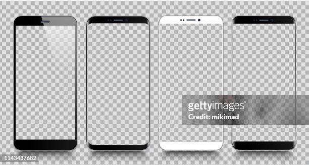 smartphone. mobile phone template. telephone. realistic vector illustration of digital devices - device screen stock illustrations