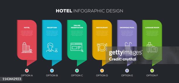 hotel related infographic design - conference hotel stock illustrations