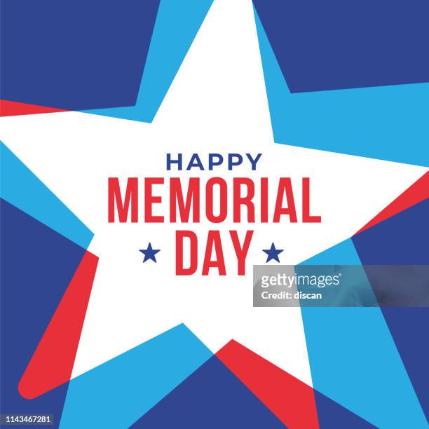 memorial day with stars in national flag colors. - war memorial holiday stock illustrations