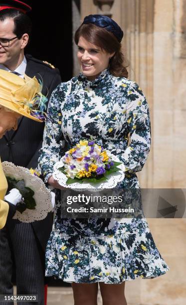 Princess Eugenie of York attends the traditional Royal Maundy Service at St George's Chapel on April 18, 2019 in Windsor, England.