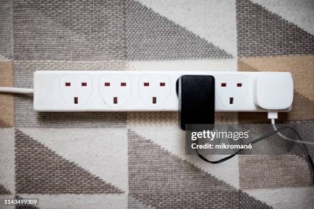 extension lead - steckerleiste stock-fotos und bilder