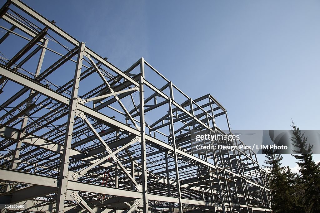 Steel Frame Of A Building Under Contruction