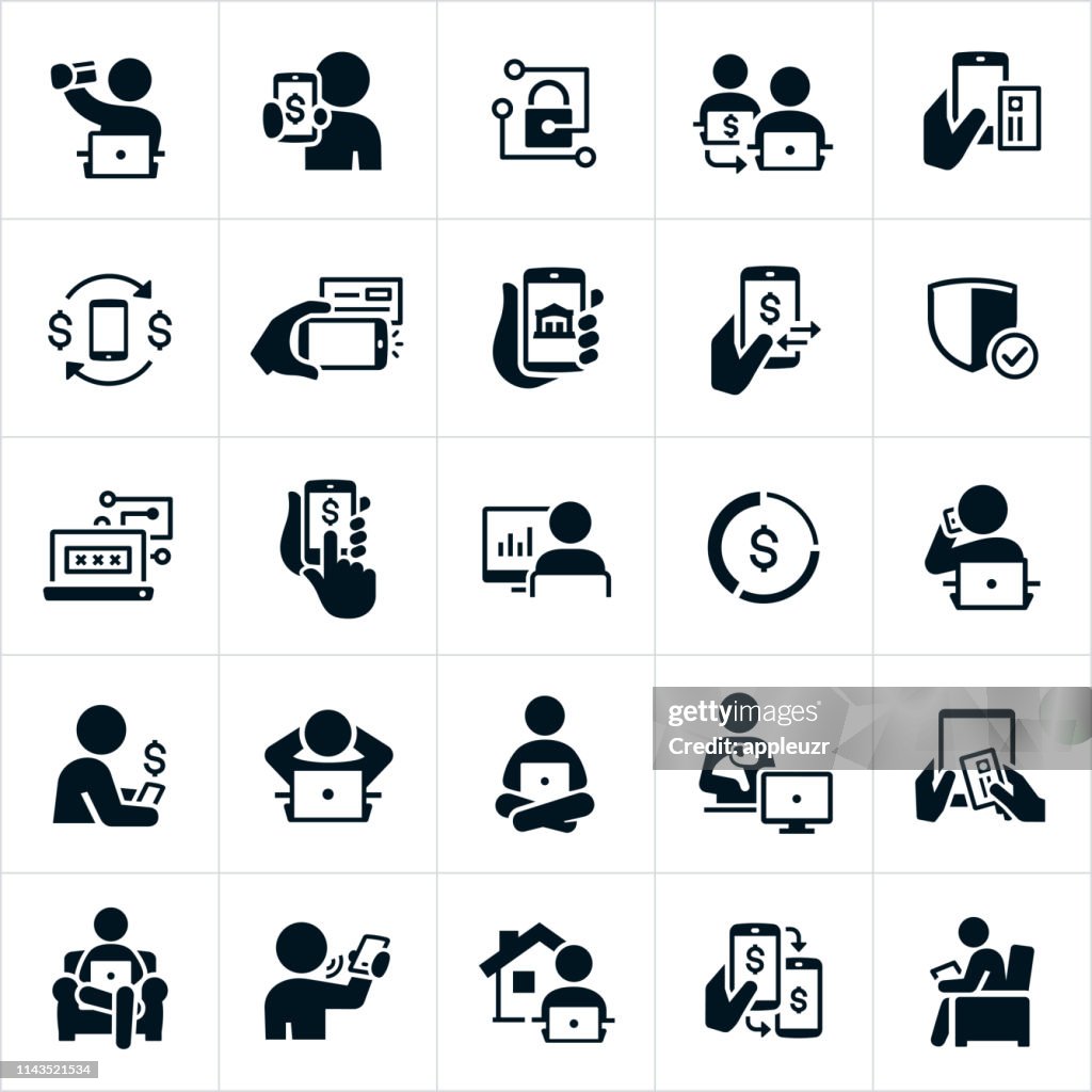 Mobile and Online Banking Icons