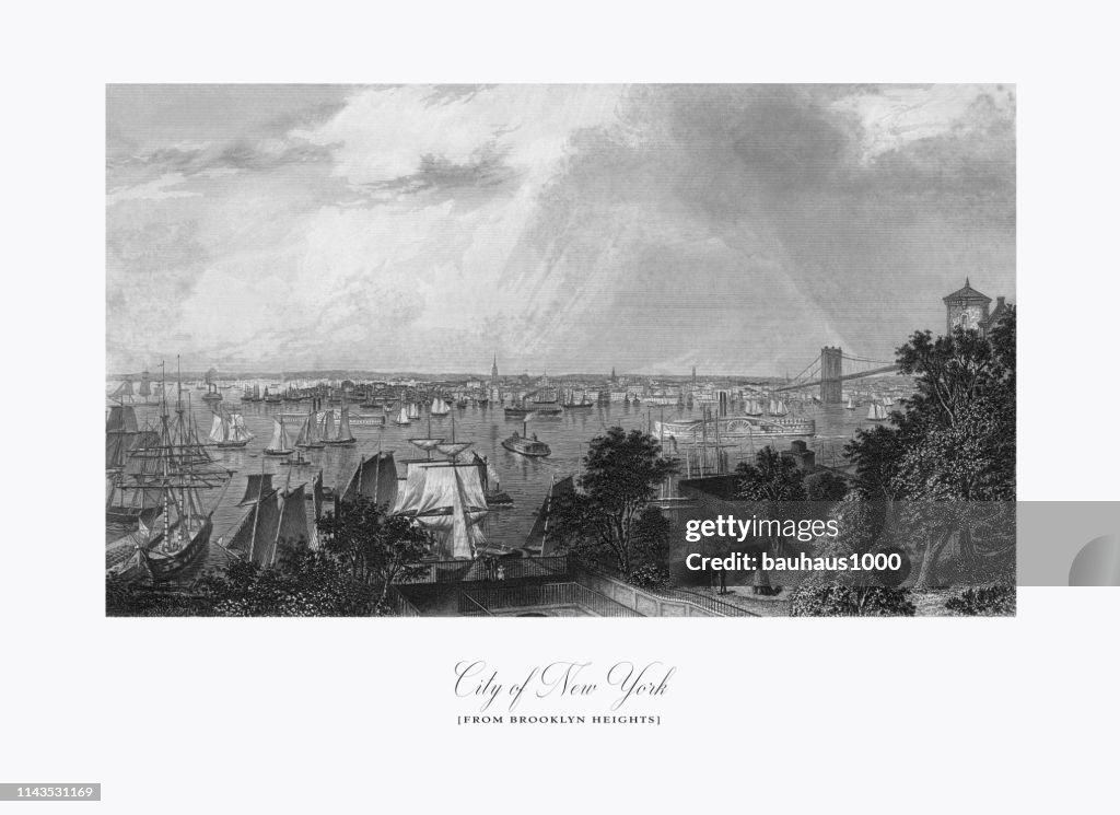 New York City, New York, United States, American Victorian Engraving, 1872