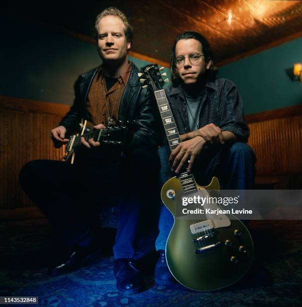 Dan Vickrey And David Bryson of The Counting Crows pose for a portrait before their show at Wetlands Preserve on January 12, 1994 in New York City,...