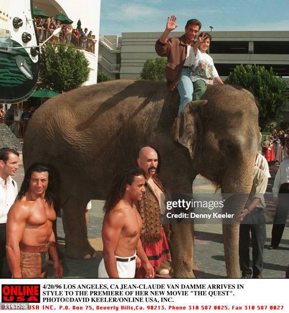 4/20/96 LOS ANGELES, CA JEAN -CLAUDE VAN DAMME ARRIVES IN STYLE AT THE PREMIERE OF HIS NEW MOVIE "THE QUEST."