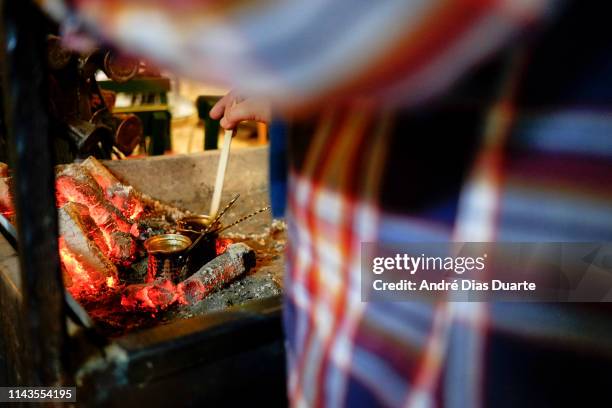 typical turkish coffee brewing - turkish coffee stock pictures, royalty-free photos & images