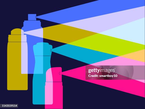 deodorant spray - perfume atomizer stock illustrations